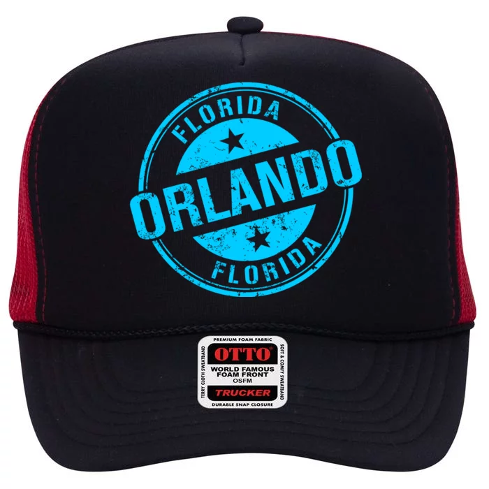 Orlando Stamp High Crown Mesh Trucker Hat