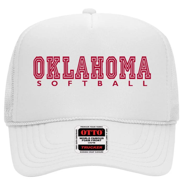 Oklahoma Softball High Crown Mesh Trucker Hat