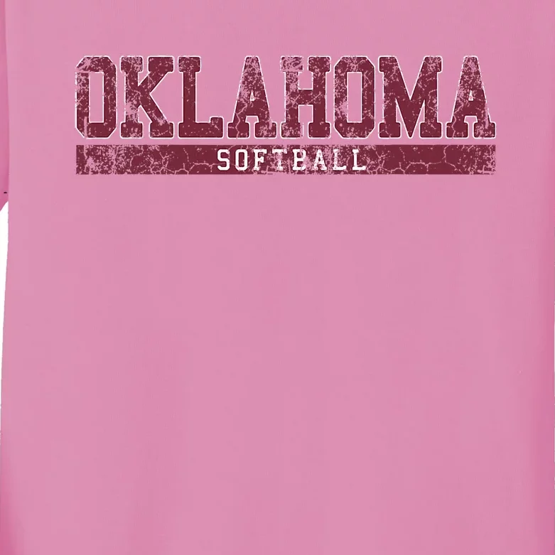 Oklahoma Softball Kids Long Sleeve Shirt