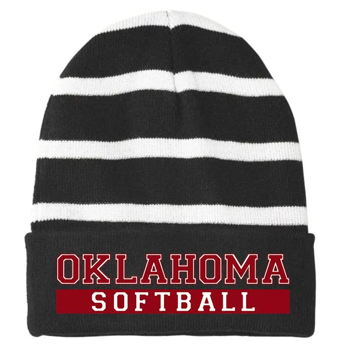 Oklahoma Softball Striped Beanie with Solid Band