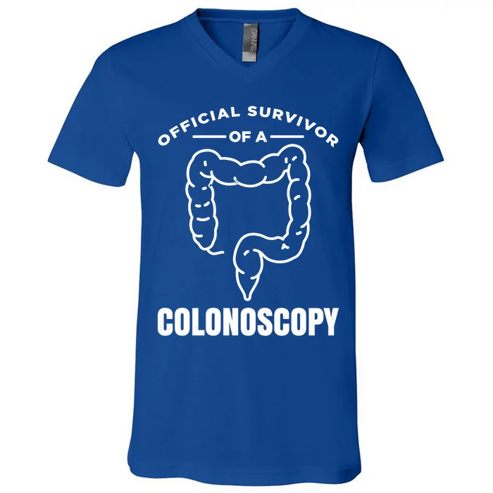 Offical Survivor Of A Colonoscopy Colon Cancer Awareness Gift V-Neck T-Shirt