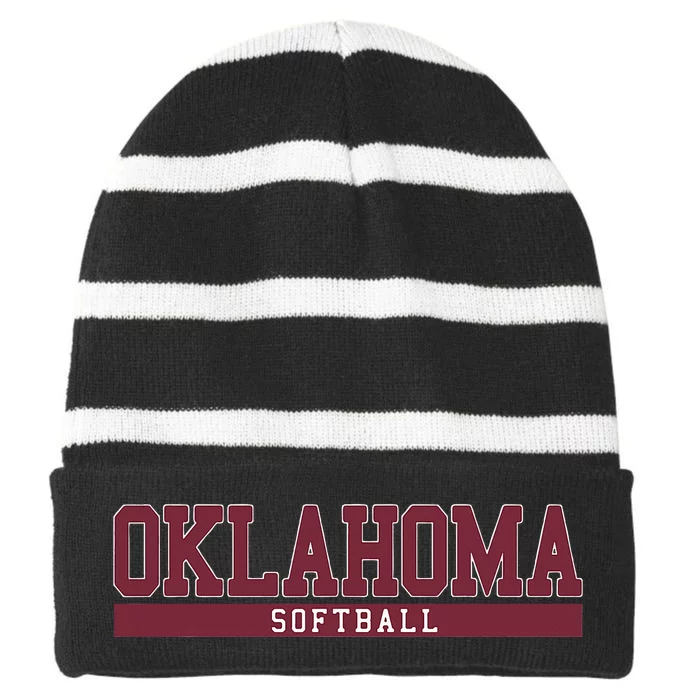 Oklahoma Softball Striped Beanie with Solid Band