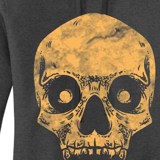 Orange Skull Women's Pullover Hoodie