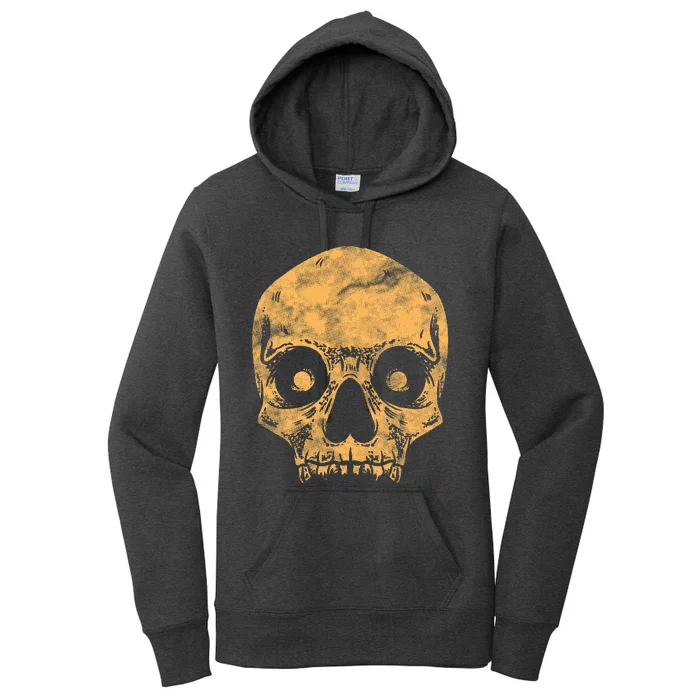 Orange Skull Women's Pullover Hoodie