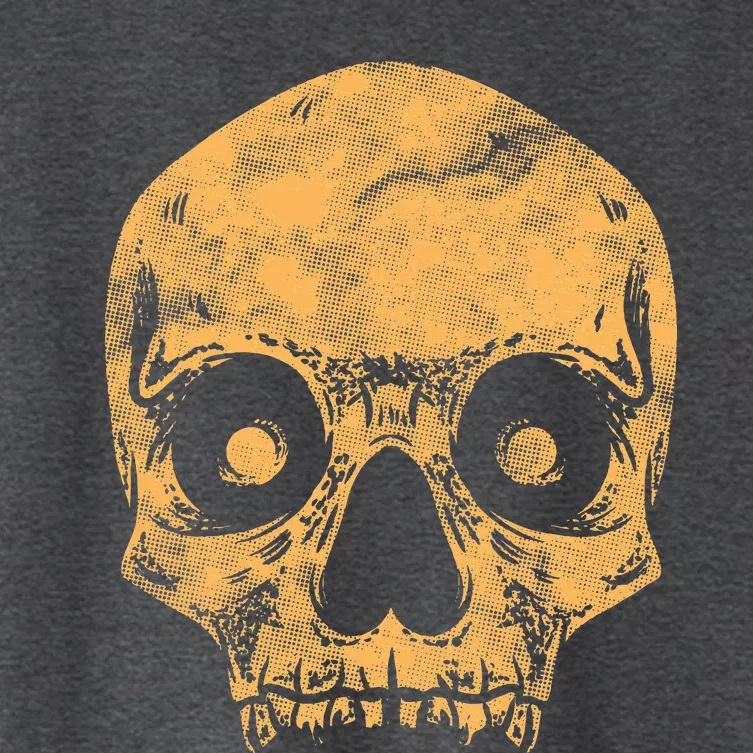 Orange Skull Women's Crop Top Tee