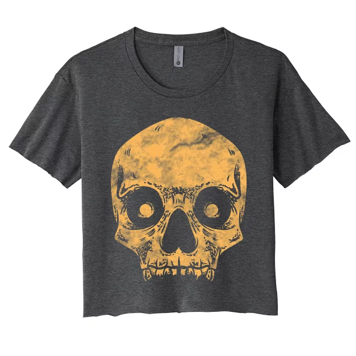 Orange Skull Women's Crop Top Tee