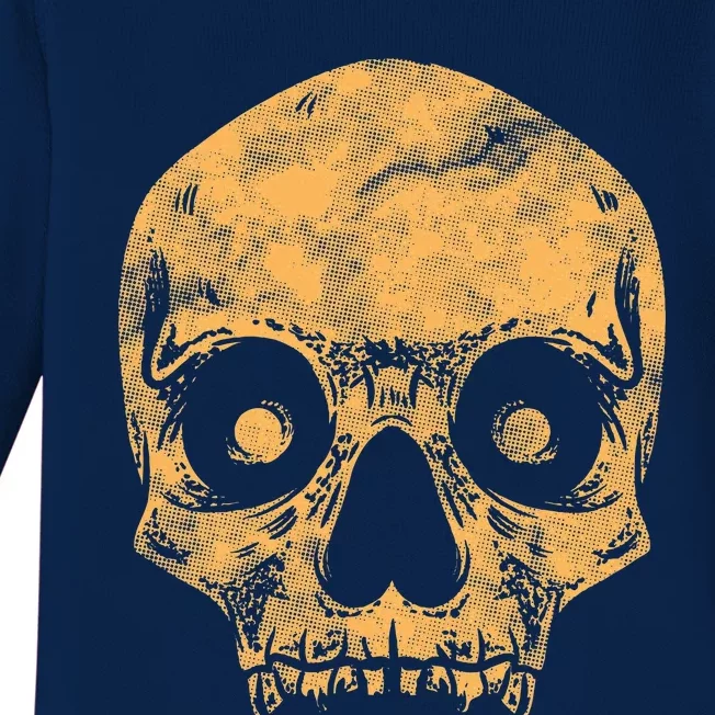 Orange Skull Baby Long Sleeve Bodysuit