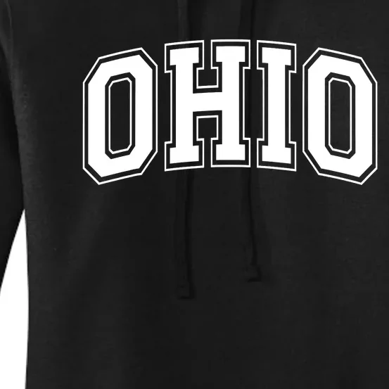 Ohio State OH USA Varsity Style White Font Women's Pullover Hoodie