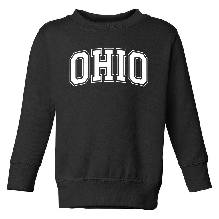 Ohio State OH USA Varsity Style White Font Toddler Sweatshirt