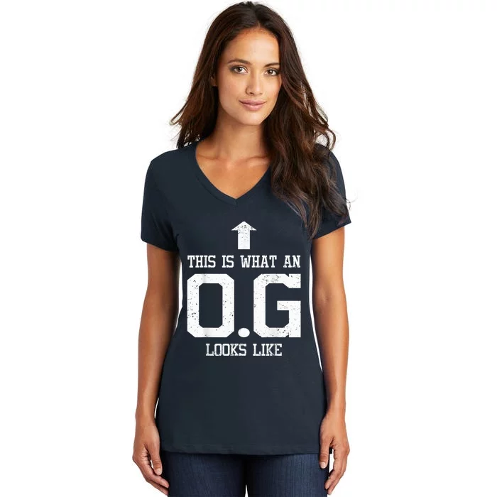 OG Shirt Original Gangster Tshirt Gift For Dad Grandpa Uncle Women's V-Neck T-Shirt