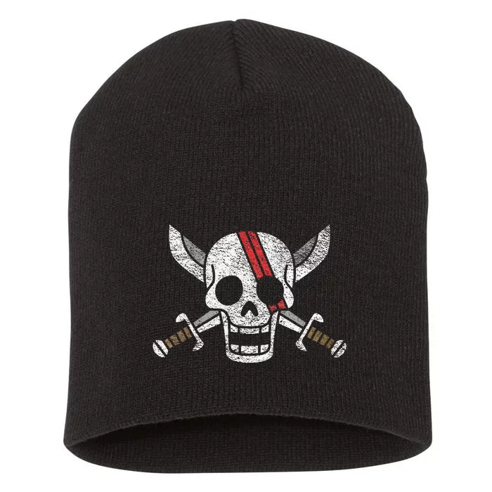 One Shanks Pirate Red Skull Jolly Roger Piece Short Acrylic Beanie