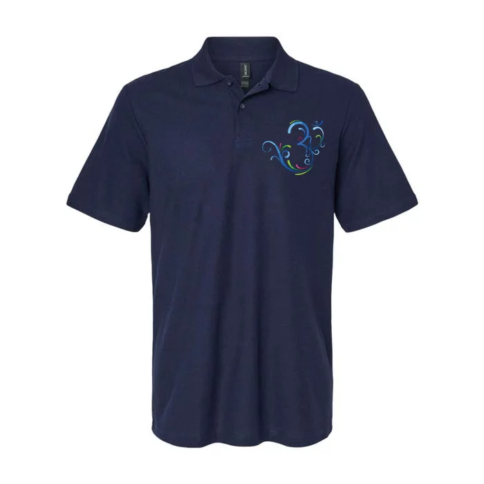 Om Shanti Peace Aum Dharma Yoga Hindu Buddhism Flower Softstyle Adult Sport Polo