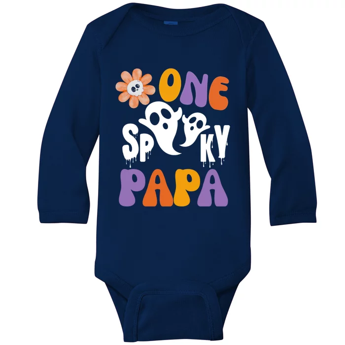 One Spooky Papa Of The Birthday Halloween 1St Daddy Gift Baby Long Sleeve Bodysuit