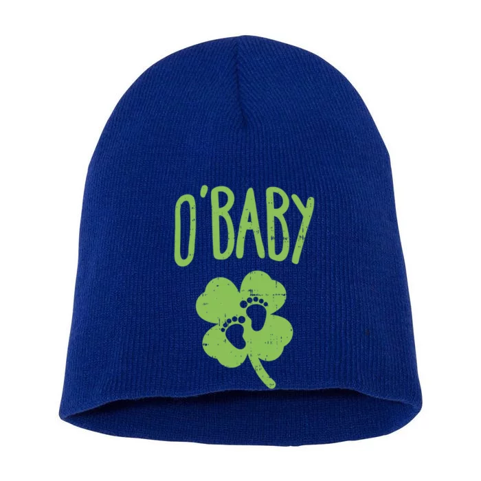 O St Patricks Day Pregancy Announcet Gift Mom Gift Short Acrylic Beanie