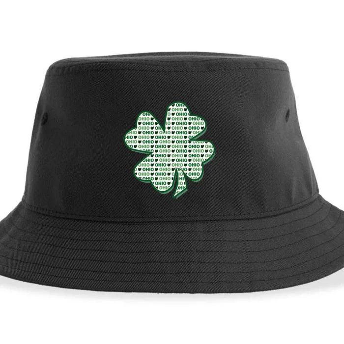 Ohio St Patrick's Day 4 Leaf Clover State Sustainable Bucket Hat