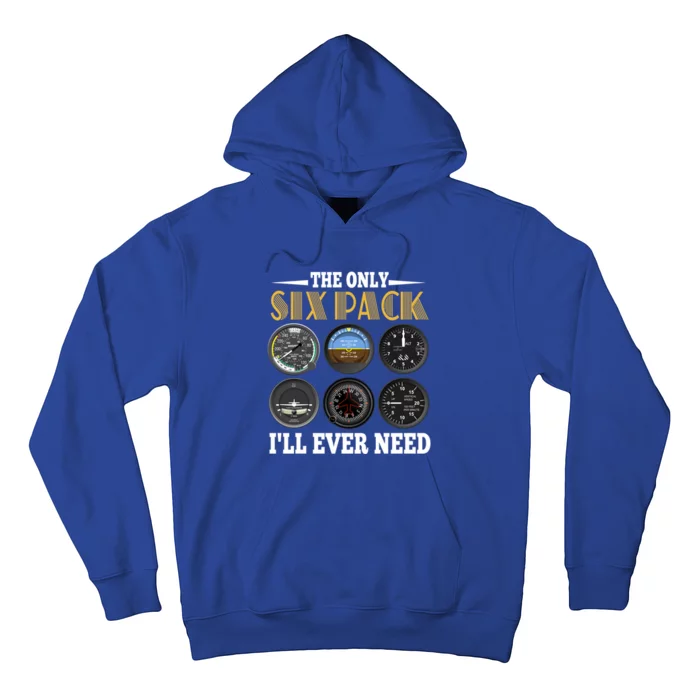 Only Six Pack Funny Pilot Airplane Flight Gift Hoodie