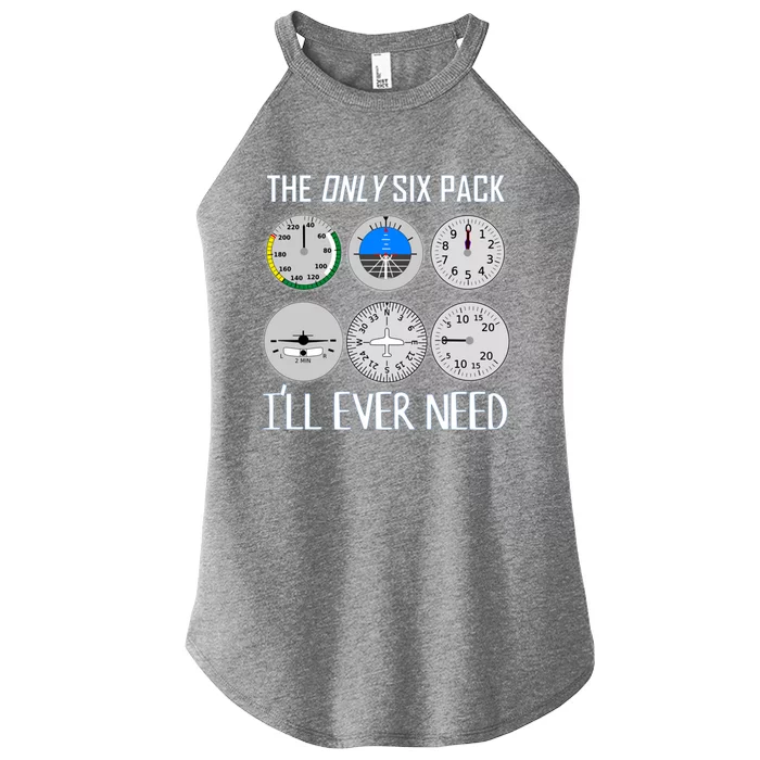 Only Six Pack Ill Need Funny Pilot Quote Gift Women’s Perfect Tri Rocker Tank