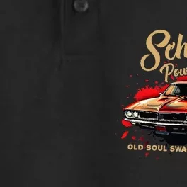 Old School Power Old Soul Swagger Classic Car Dry Zone Grid Performance Polo