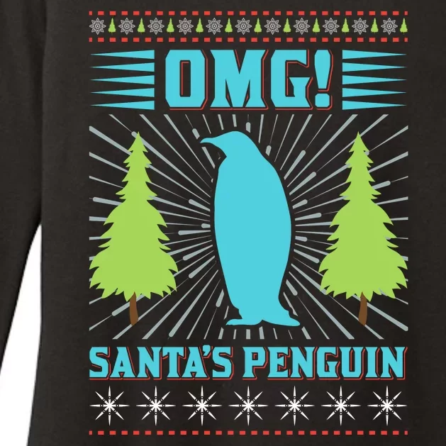 Omg Santa's Penguin Womens CVC Long Sleeve Shirt