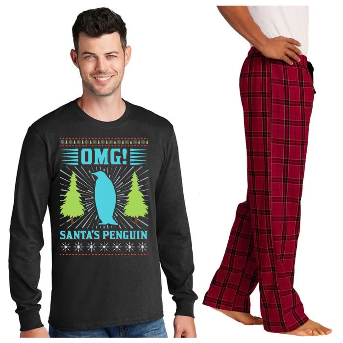 Omg Santa's Penguin Long Sleeve Pajama Set