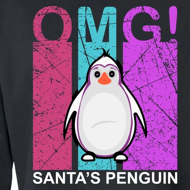 Omg Santa's Penguin Cropped Pullover Crew