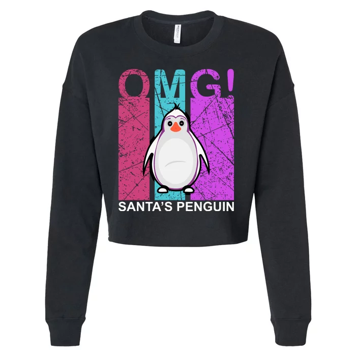 Omg Santa's Penguin Cropped Pullover Crew