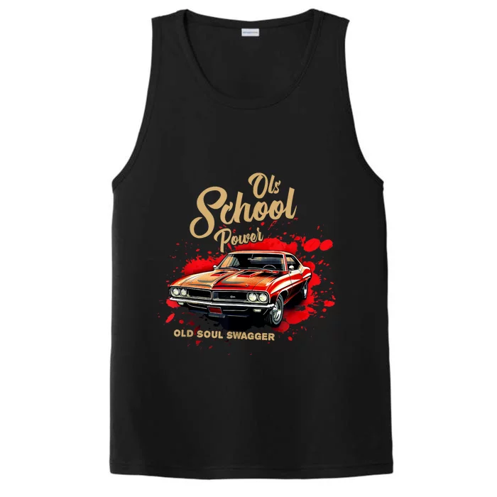 Old School Power Old Soul Swagger Classic Car Performance Tank