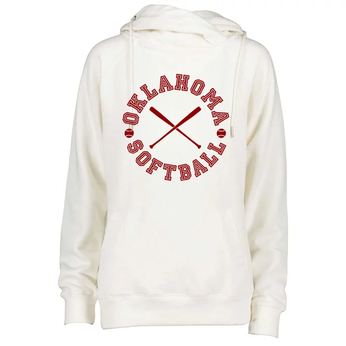 Oklahoma Softball Roundel Womens Funnel Neck Pullover Hood