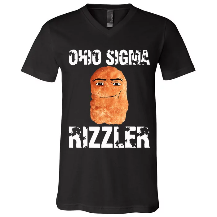 Ohio Sigma Rizzler Meme Rizz Internet V-Neck T-Shirt