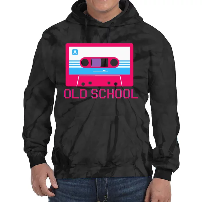 Old School Retro 80s 90s Hip Hop Cassette Tie Dye Hoodie