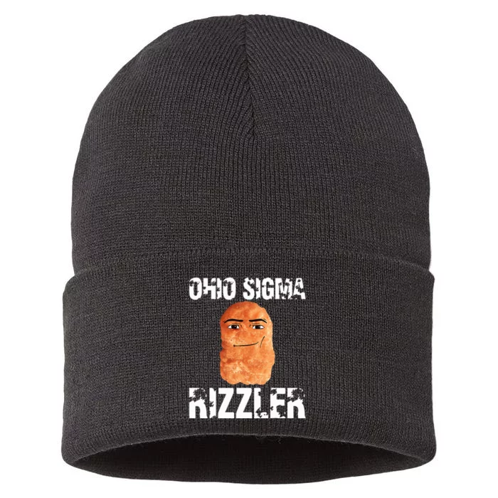 Ohio Sigma Rizzler Meme Rizz Internet Memes Funny Memes Genz Sustainable Knit Beanie