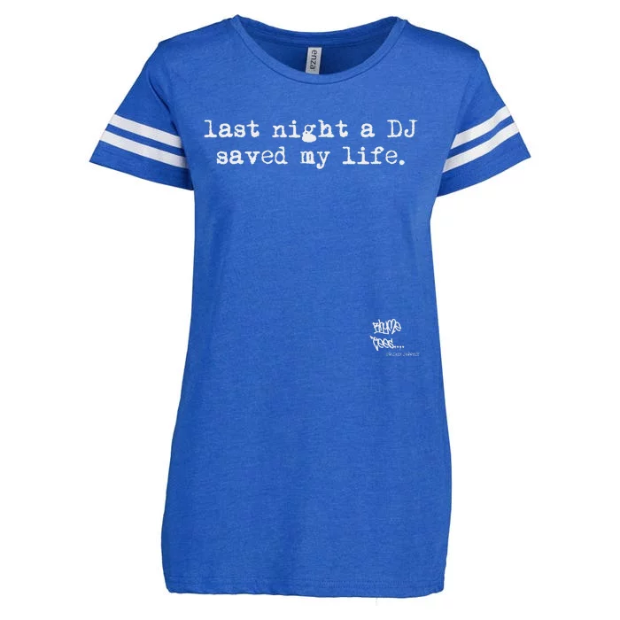 Old School Rap Hip Hop Last Night A Dj Saved My Life 80S Enza Ladies Jersey Football T-Shirt