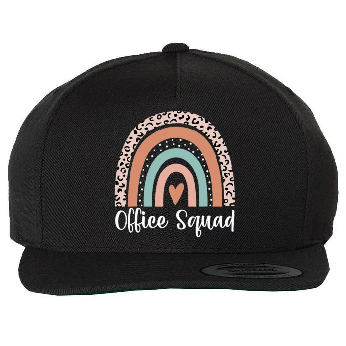 Office Squad Rainbow Administrative Assistants School Team Wool Snapback Cap