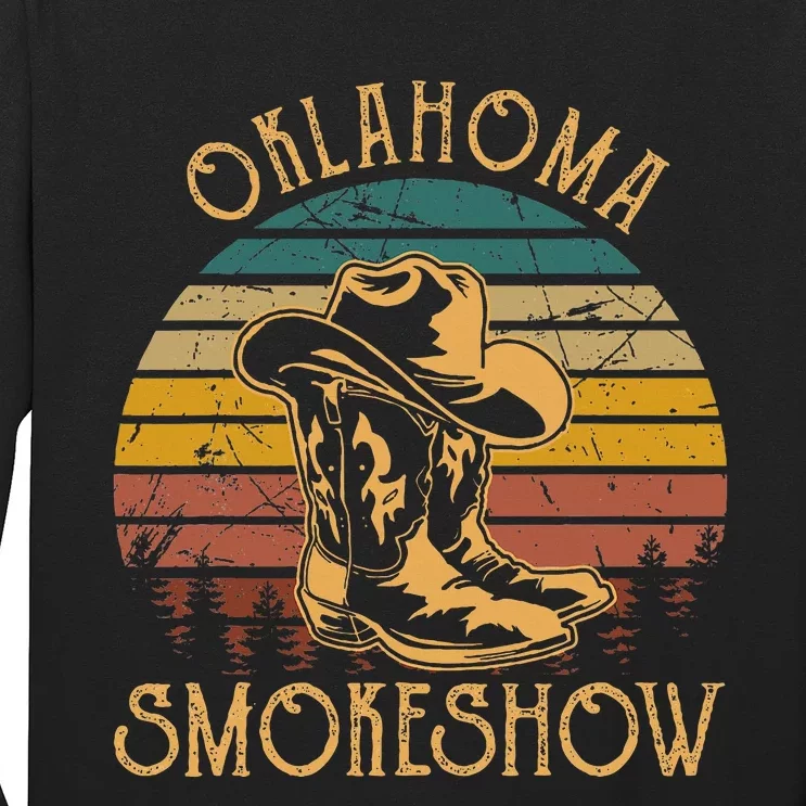 Oklahoma Smokeshow Retro Cow Boots And Hats Long Sleeve Shirt