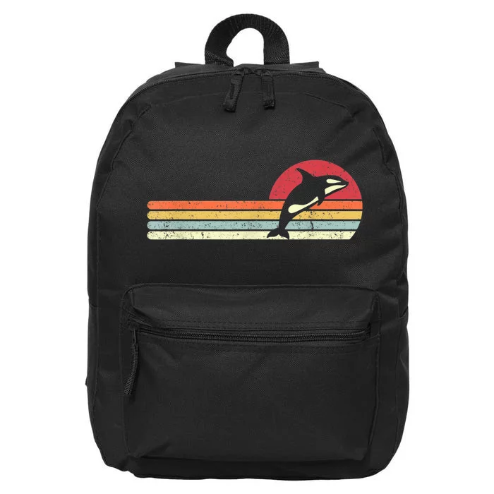 Orca Shirt. Retro Style Killer Whale 16 in Basic Backpack