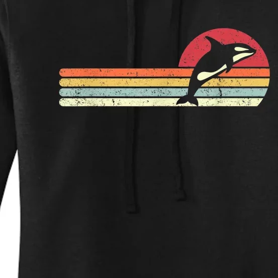 Orca Shirt. Retro Style Killer Whale Women's Pullover Hoodie