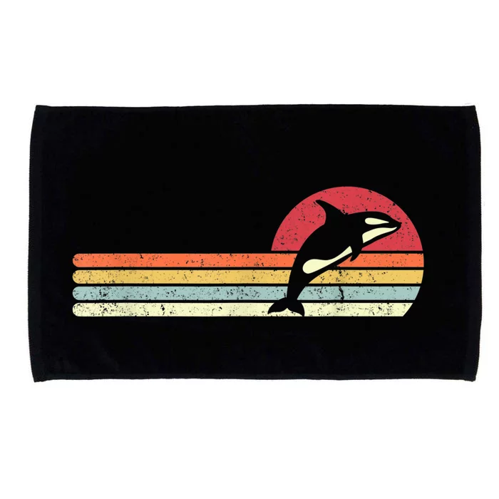 Orca Shirt. Retro Style Killer Whale Microfiber Hand Towel