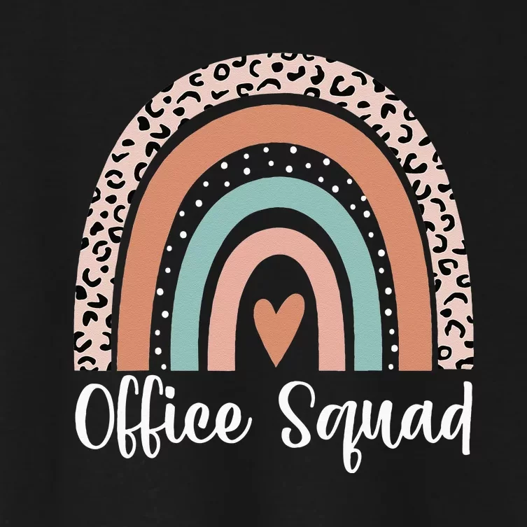 Office Squad Rainbow Administrative Assistants School Team Women's Crop Top Tee