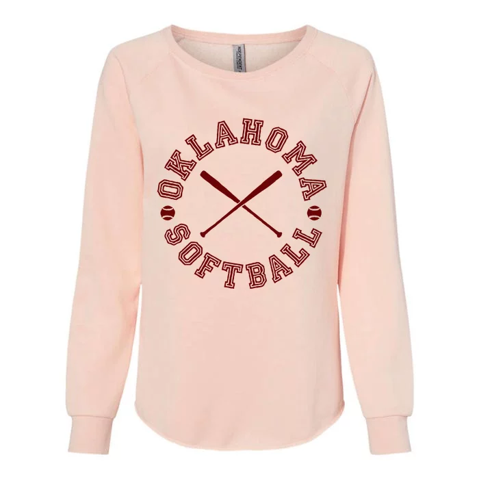 Oklahoma Softball Roundel Womens California Wash Sweatshirt