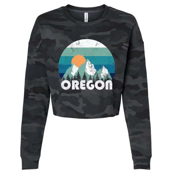 Oregon State Retro Vintage Cropped Pullover Crew