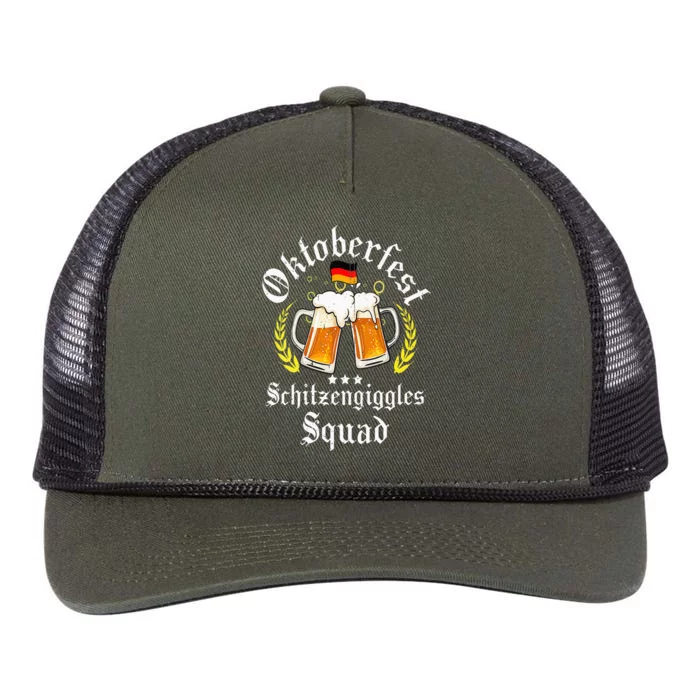 Oktoberfest Schitzengiggle Squad Bavarian Festival Retro Rope Trucker Hat Cap