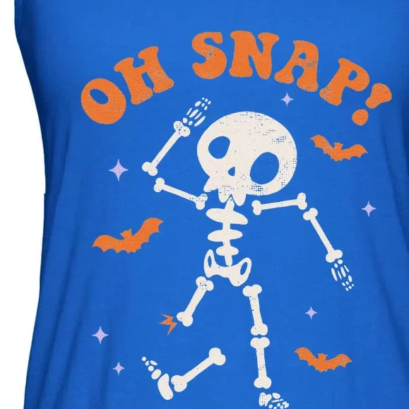 Oh Snap Skeleton Ghost Retro Halloween Spooky Season Funny Ladies Essential Flowy Tank