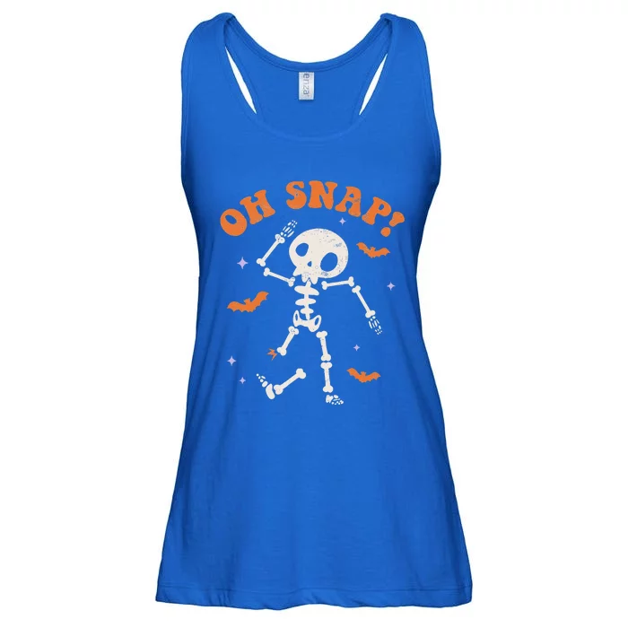 Oh Snap Skeleton Ghost Retro Halloween Spooky Season Funny Ladies Essential Flowy Tank