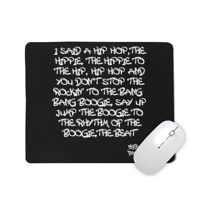 Old School Skool Rap Hip Hop Merch Lyric Quote 80s Graphic Mousepad