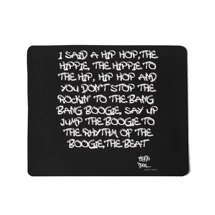 Old School Skool Rap Hip Hop Merch Lyric Quote 80s Graphic Mousepad