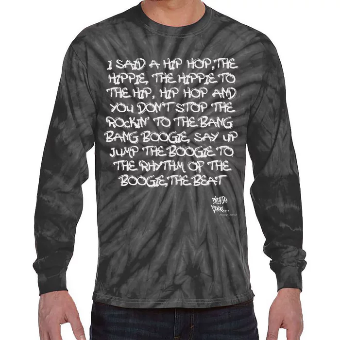 Old School Skool Rap Hip Hop Merch Lyric Quote 80s Graphic Tie-Dye Long Sleeve Shirt