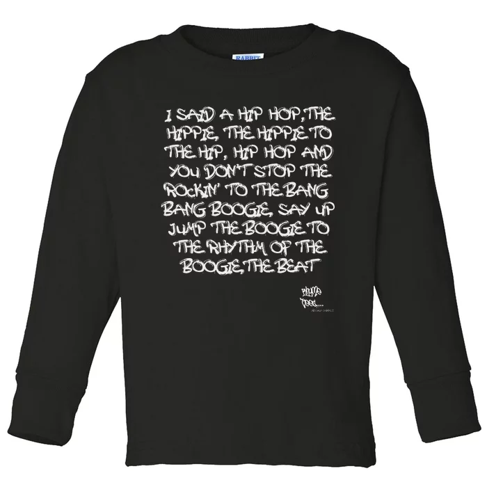 Old School Skool Rap Hip Hop Merch Lyric Quote 80s Graphic Toddler Long Sleeve Shirt