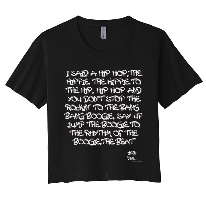 Old School Skool Rap Hip Hop Merch Lyric Quote 80s Graphic Women's Crop Top Tee