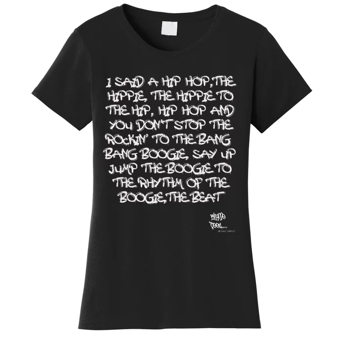 Old School Skool Rap Hip Hop Merch Lyric Quote 80s Graphic Women's T-Shirt