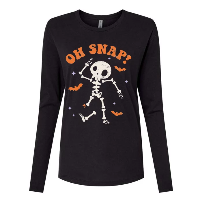 Oh Snap Skeleton Ghost Retro Halloween Spooky Season Boy Men Womens Cotton Relaxed Long Sleeve T-Shirt